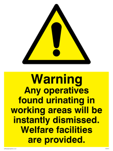 WC481: any operatives found urinating
