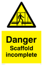 WC499: danger scaffolding incomplete