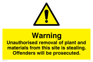 WC503: Removal of plant and materials