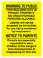 WC510: Building site public warning