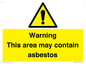 WC7854: Warning This area may contain asbestos