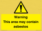 WC7854: Warning This area may contain asbestos