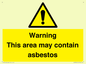 WC7854: Warning This area may contain asbestos