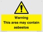 WC7854: Warning This area may contain asbestos