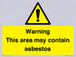 WC7854: Warning This area may contain asbestos