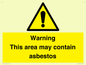 WC7854: Warning This area may contain asbestos