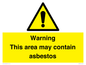 WC7854: Warning This area may contain asbestos
