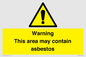 WC7854: Warning This area may contain asbestos
