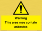 WC7854: Warning This area may contain asbestos