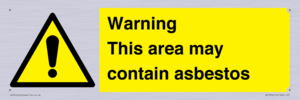 WC7854: Warning This area may contain asbestos