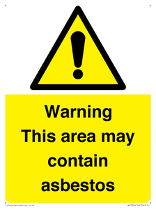 WC7854: Warning This area may contain asbestos