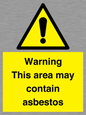 WC7854: Warning This area may contain asbestos