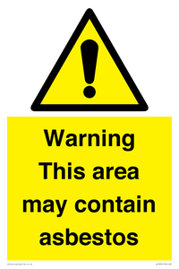 WC7854: Warning This area may contain asbestos