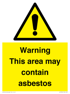 WC7854: Warning This area may contain asbestos
