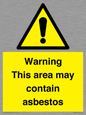 WC7854: Warning This area may contain asbestos