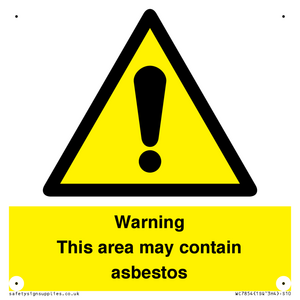 WC7854: Warning This area may contain asbestos