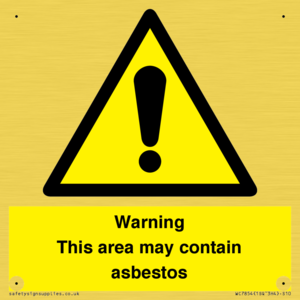 WC7854: Warning This area may contain asbestos