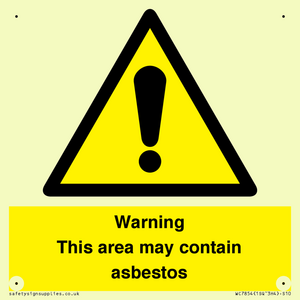 WC7854: Warning This area may contain asbestos