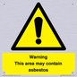 WC7854: Warning This area may contain asbestos