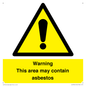 WC7854: Warning This area may contain asbestos