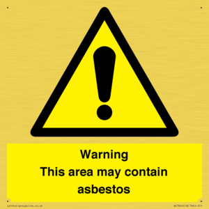 WC7854: Warning This area may contain asbestos