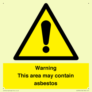 WC7854: Warning This area may contain asbestos