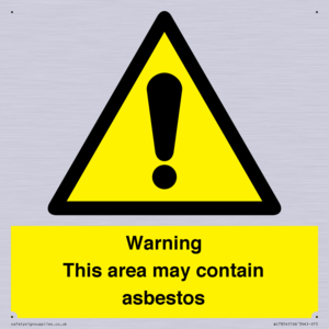 WC7854: Warning This area may contain asbestos