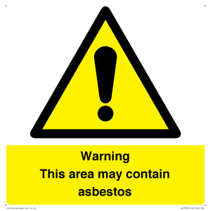 WC7854: Warning This area may contain asbestos