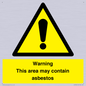 WC7854: Warning This area may contain asbestos