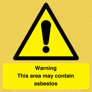 WC7854: Warning This area may contain asbestos