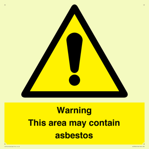 WC7854: Warning This area may contain asbestos