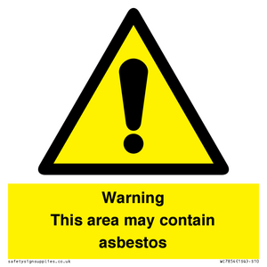 WC7854: Warning This area may contain asbestos