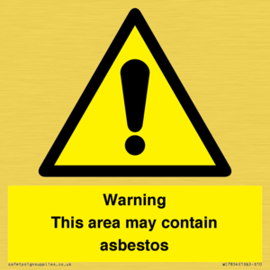 WC7854: Warning This area may contain asbestos