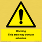 WC7854: Warning This area may contain asbestos