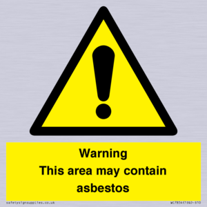 WC7854: Warning This area may contain asbestos