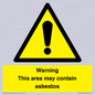 WC7854: Warning This area may contain asbestos