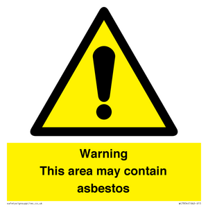 WC7854: Warning This area may contain asbestos