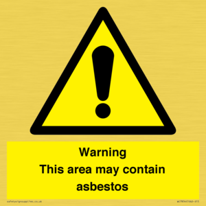 WC7854: Warning This area may contain asbestos