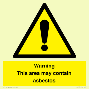 WC7854: Warning This area may contain asbestos