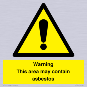 WC7854: Warning This area may contain asbestos