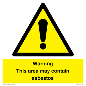 WC7854: Warning This area may contain asbestos