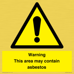 WC7854: Warning This area may contain asbestos