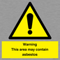 WC7854: Warning This area may contain asbestos