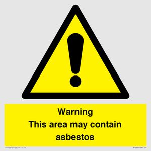 WC7854: Warning This area may contain asbestos