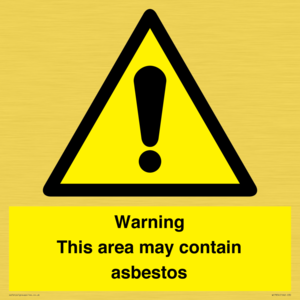 WC7854: Warning This area may contain asbestos