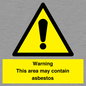 WC7854: Warning This area may contain asbestos