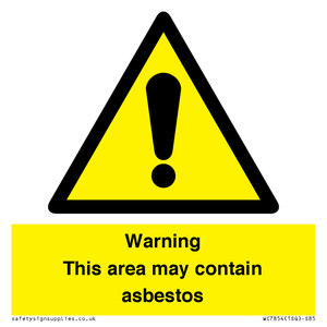 WC7854: Warning This area may contain asbestos