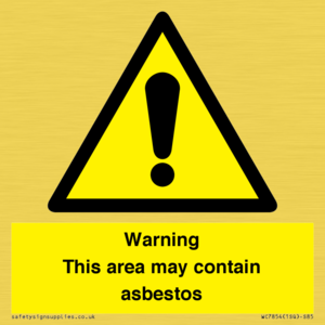 WC7854: Warning This area may contain asbestos