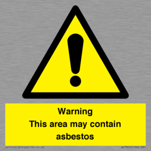 WC7854: Warning This area may contain asbestos