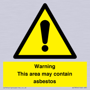 WC7854: Warning This area may contain asbestos